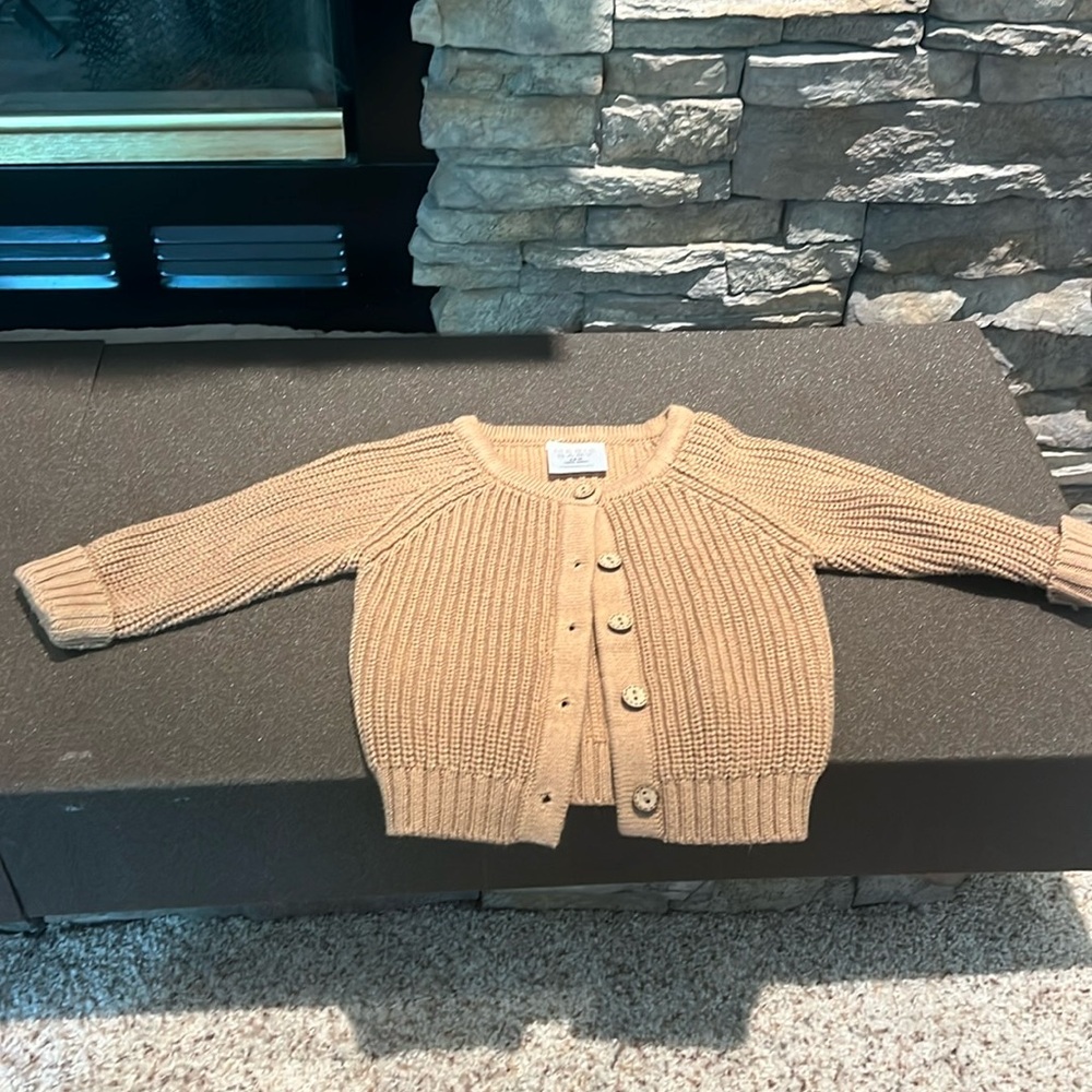 NWOT mebie baby toffee knit cardigan 3-6 mos